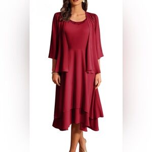 NWT GRACE KARIN Mother of The Bride or Formal Dress with Sequin Jacket Long